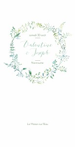 Menu de mariage vert les hautes herbes vert Menu de mariage vert les hautes herbes vert
