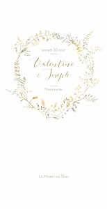 Menu de mariage moderne les hautes herbes sable Menu de mariage moderne les hautes herbes sable