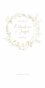 Menu de mariage Les hautes herbes sable Menu de mariage Les hautes herbes sable