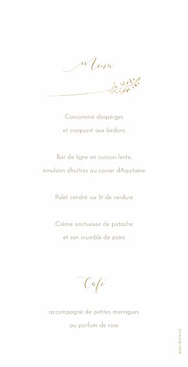 Menu de mariage Les hautes herbes sable - Verso Menu de mariage Les hautes herbes sable - Verso