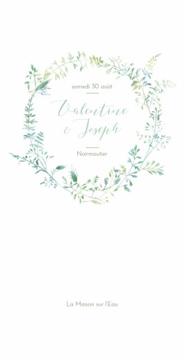 Menu de mariage Les hautes herbes 4 pages vert - Page 1 Menu de mariage Les hautes herbes 4 pages vert - Page 1