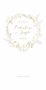 Menu de mariage gris les hautes herbes 4 pages sable Menu de mariage gris les hautes herbes 4 pages sable