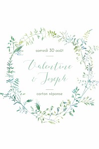 Carton réponse mariage moderne les hautes herbes portrait vert Carton réponse mariage moderne les hautes herbes portrait vert