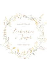 Carton réponse mariage Les hautes herbes portrait sable Carton réponse mariage Les hautes herbes portrait sable