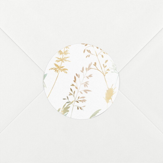 Stickers pour enveloppes mariage Les hautes herbes sable - Vue 1
