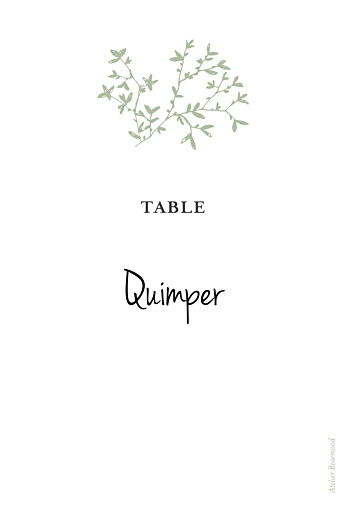 Marque-table mariage Reflets dans l'eau vert clair - Verso Marque-table mariage Reflets dans l'eau vert clair - Verso