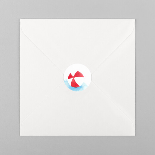 Stickers pour enveloppes naissance Le petit baigneur blanc - Vue 2