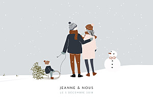 Faire-part de naissance automne-hiver winter family (2 enfants) 1 Faire-part de naissance automne-hiver winter family (2 enfants) 1
