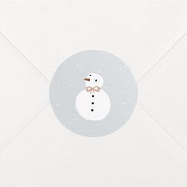 Stickers pour enveloppes naissance Winter family bonhomme