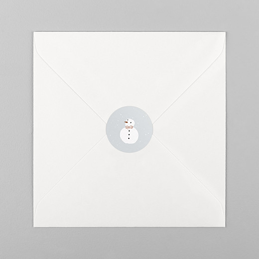 Stickers pour enveloppes naissance Winter family bonhomme - Vue 1