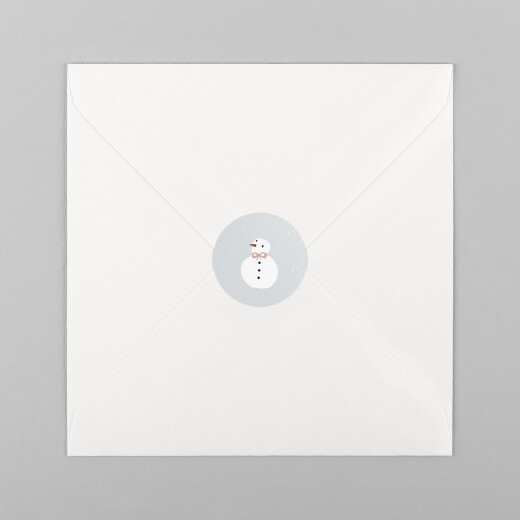 Stickers pour enveloppes naissance Winter family bonhomme - Vue 2
