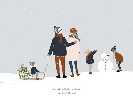 Affichette Winter family 3 enfants 1 - Recto Affichette Winter family 3 enfants 1 - Recto