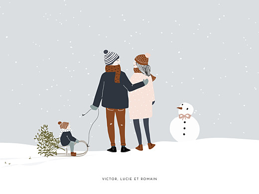 Affichette Winter family (1 enfant) 1 - Recto Affichette Winter family (1 enfant) 1 - Recto