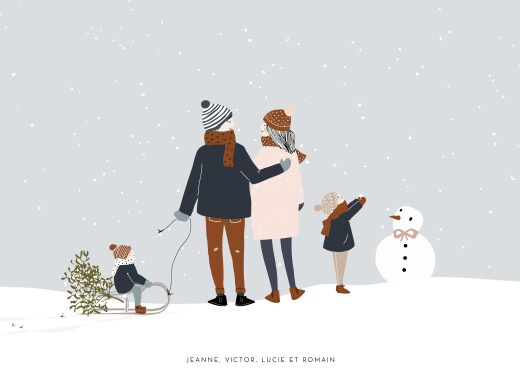 Affichette Winter family (2 enfants) 1 - Vue 2 Affichette Winter family (2 enfants) 1 - Vue 2
