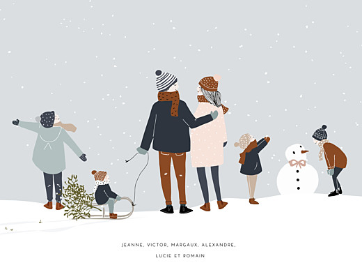Affichette Winter family 4 enfants 1 - Recto Affichette Winter family 4 enfants 1 - Recto