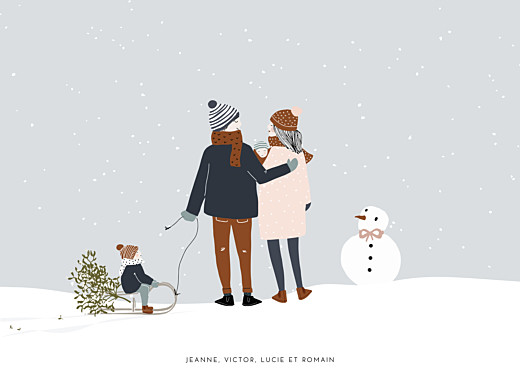 Affichette Winter family 2 enfants (baby) 1 - Recto Affichette Winter family 2 enfants (baby) 1 - Recto