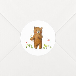 Stickers pour enveloppes naissance Ours en famille blanc Stickers pour enveloppes naissance Ours en famille blanc