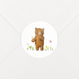 Stickers pour enveloppes naissance Ours en famille blanc