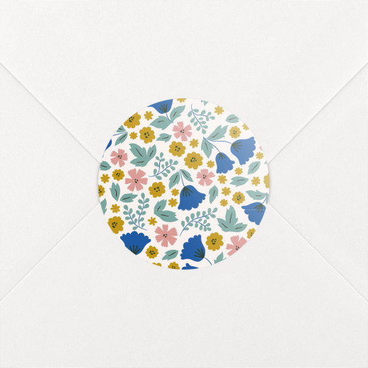 Stickers pour enveloppes naissance Fleurs de saison printemps - Vue 1