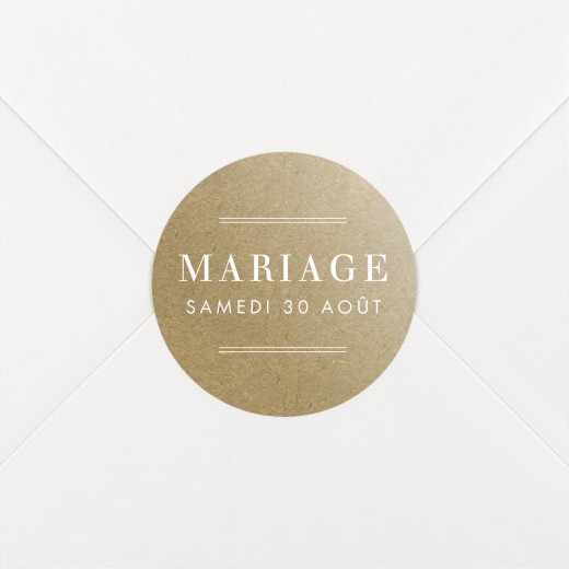 Stickers pour enveloppes mariage L'essentiel kraft - Vue 1