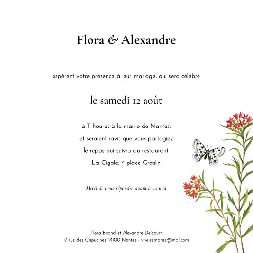 Faire-part de mariage Mélopée (4 pages) blanc - Page 3 Faire-part de mariage Mélopée (4 pages) blanc - Page 3