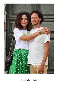 Save the date avec photo mélopée photo blanc Save the date avec photo mélopée photo blanc