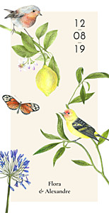 Menu de mariage moderne mélopée blanc Menu de mariage moderne mélopée blanc