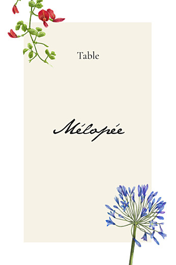 Marque-table mariage Mélopée blanc - Recto