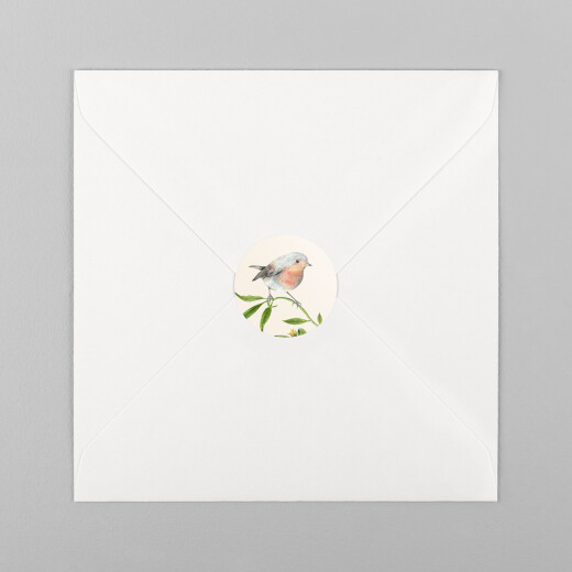 Stickers pour enveloppes mariage Mélopée rouge-gorge - Vue 2 Stickers pour enveloppes mariage Mélopée rouge-gorge - Vue 2