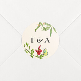 Stickers pour enveloppes mariage Mélopée beige