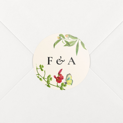Stickers pour enveloppes mariage Mélopée beige - Vue 1