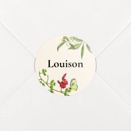 Stickers pour enveloppes naissance Mélopée beige - Vue 1