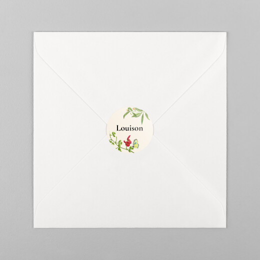 Stickers pour enveloppes naissance Mélopée beige - Vue 2