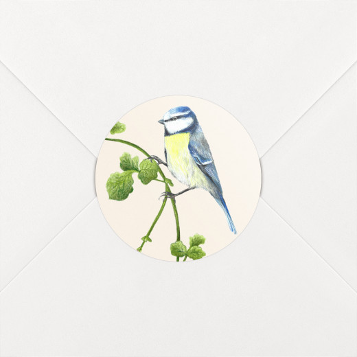 Stickers pour enveloppes naissance Mélopée mésange - Vue 1