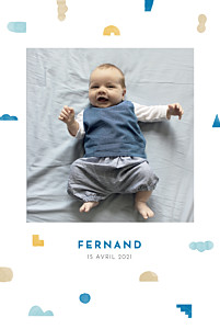 Faire-part de naissance original totem bleu Faire-part de naissance original totem bleu