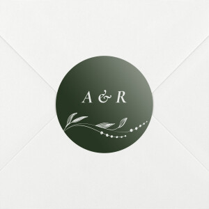 Stickers pour enveloppes mariage Joli sous-bois vert
