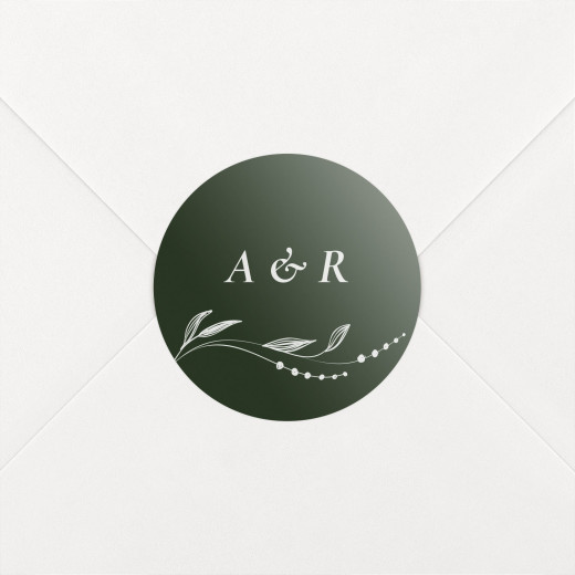 Stickers pour enveloppes mariage Joli sous-bois vert - Vue 1