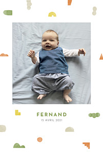 Faire-part de naissance vert totem orange Faire-part de naissance vert totem orange