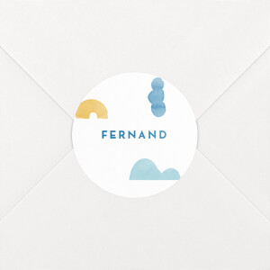 Stickers pour enveloppes naissance Totem bleu