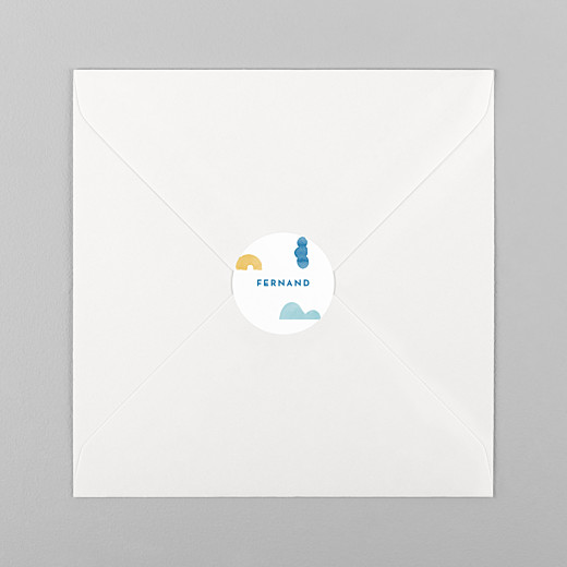 Stickers pour enveloppes naissance Totem bleu - Vue 1