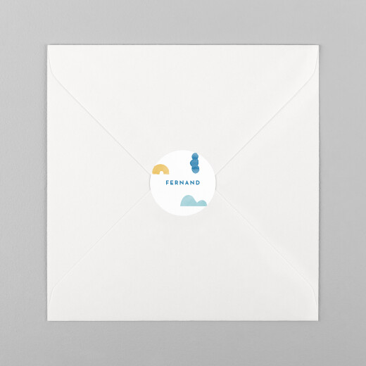 Stickers pour enveloppes naissance Totem bleu - Vue 2