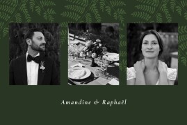 Carte de remerciement mariage Joli sous-bois vert