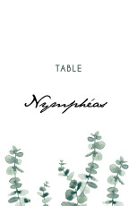 Marque-table mariage Eucalyptus blanc