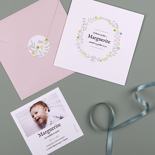Stickers Naissance Douceur champêtre blanc - Gamme Stickers Naissance Douceur champêtre blanc - Gamme
