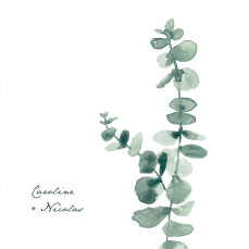 Faire-part de mariage Eucalyptus (4 pages) blanc Faire-part de mariage Eucalyptus (4 pages) blanc