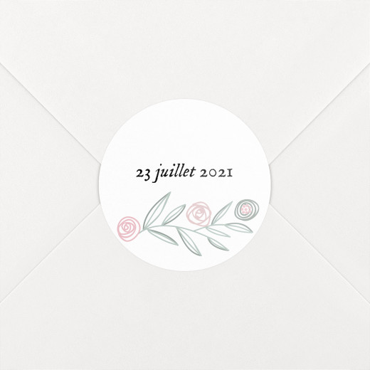 Stickers pour enveloppes baptême Douceur champêtre blanc - Vue 1