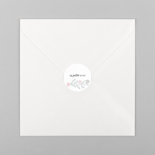 Stickers pour enveloppes baptême Douceur champêtre blanc - Vue 2