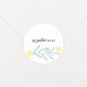 Stickers pour enveloppes baptême Douceur champêtre vert Stickers pour enveloppes baptême Douceur champêtre vert