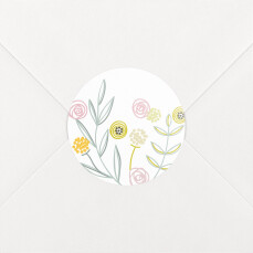 Stickers pour enveloppes baptême Douceur champêtre blanc