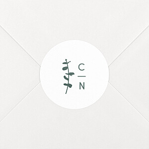 Stickers pour enveloppes mariage Eucalyptus blanc Stickers pour enveloppes mariage Eucalyptus blanc